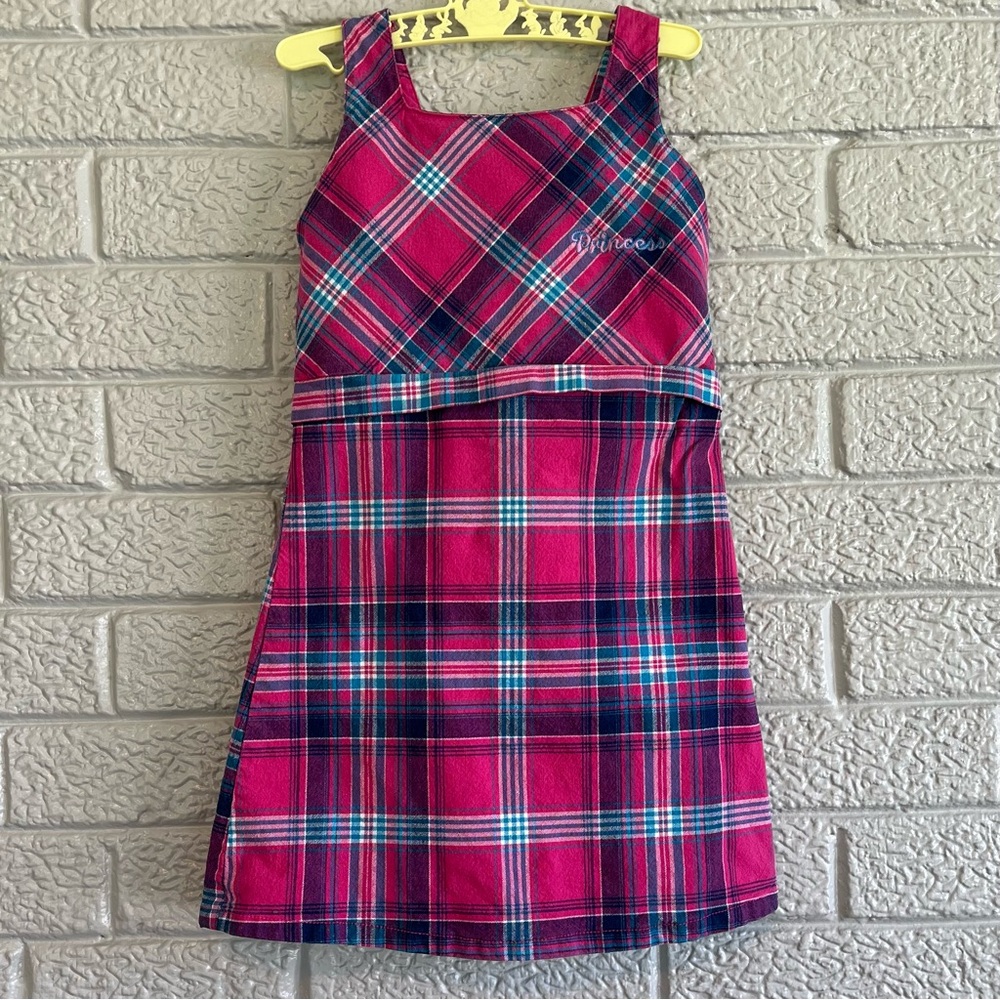 Vintage Princess 4T Collection Pink & Blue Plaid Toddler Girl Dress Y2K 90s